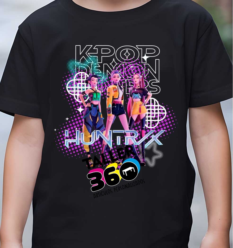 Remeras Algodon Peinado Estampado  Huntrix Guerreras K Pop - Imagen 3