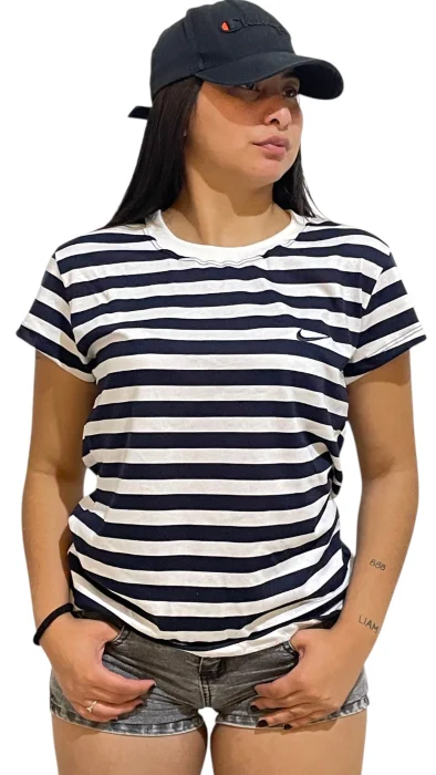 Remera Rayada Bordado