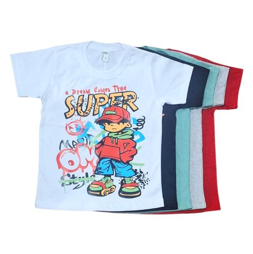 Remera Jersey Algodón Estampada Niño