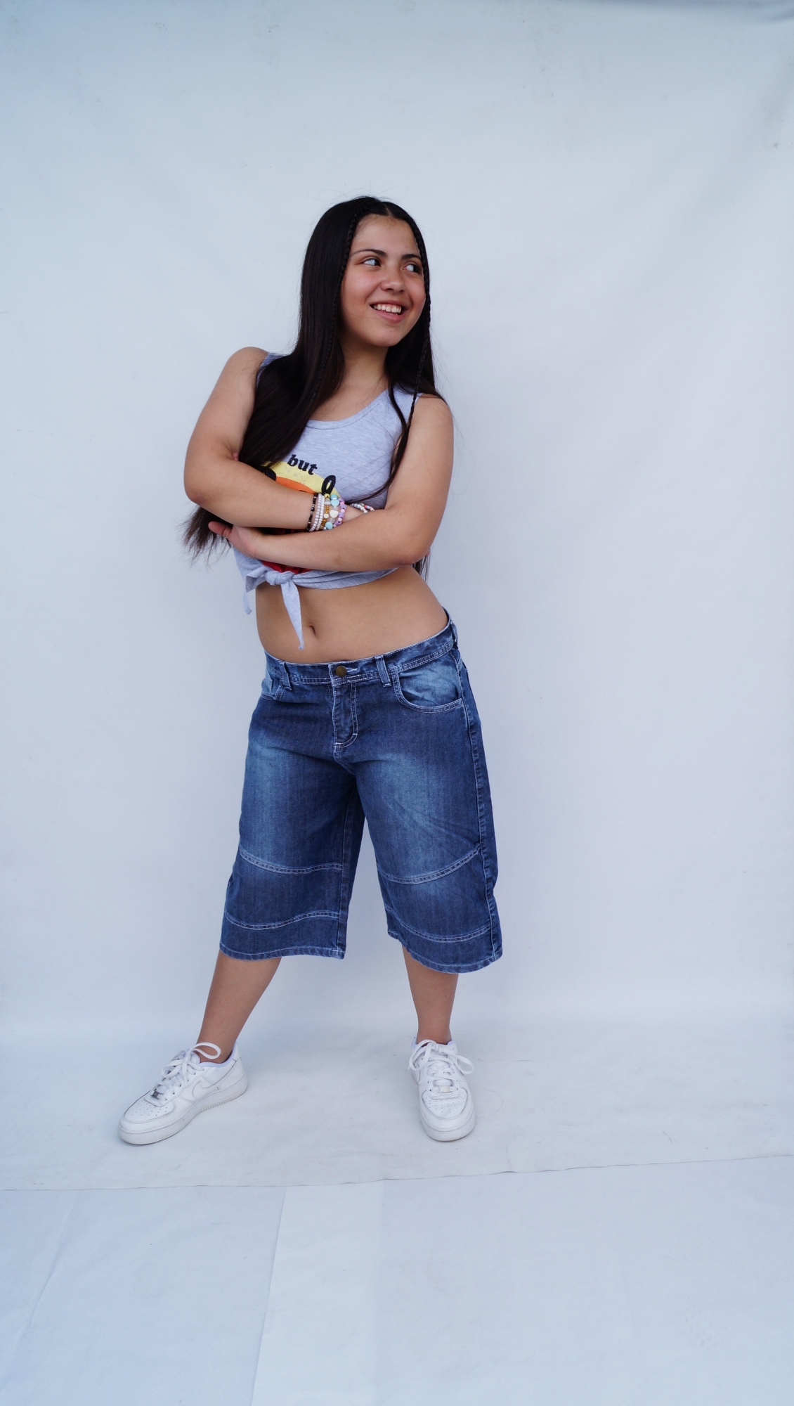 Teens Bermuda Baggi Azul C/recorte Unisex - Imagen 5