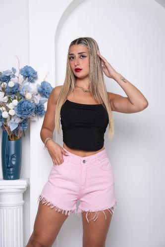 Pink Short Jeans Rigido