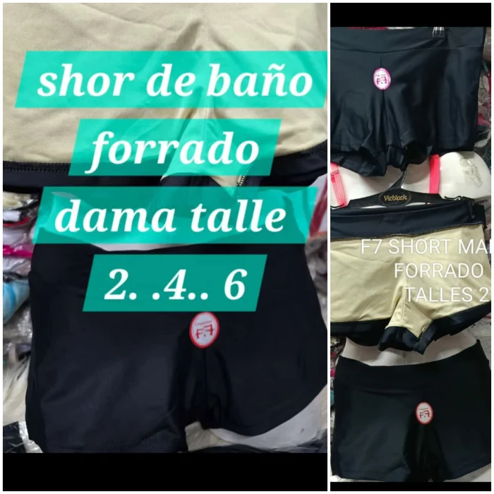 F7 Mini Short Solo de Malla Todo Negro  Forrado