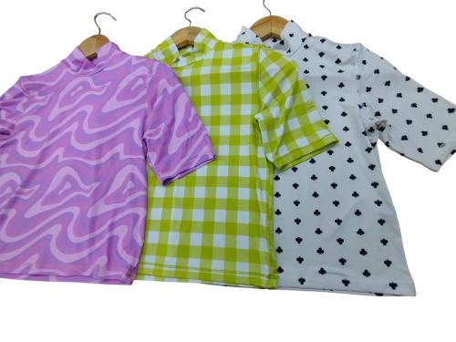 Media Polera Manga Corta de Microfibra Elástisado