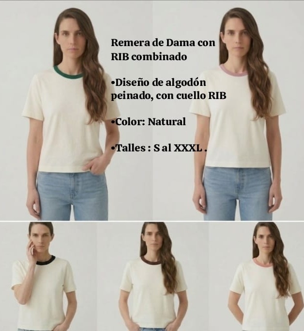 Remera Dama Rib Combinado - Imagen 7
