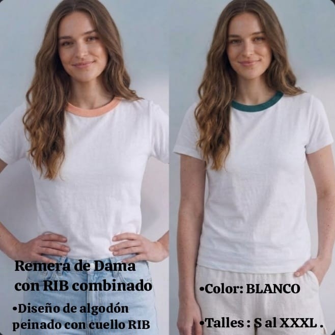 Remera Dama Rib Combinado - Imagen 5