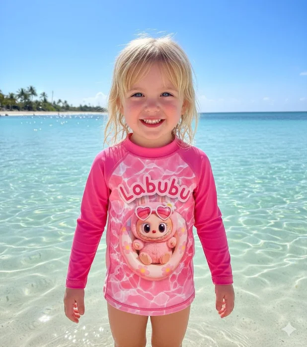 Remera Uv Proteccion Solar Labubu