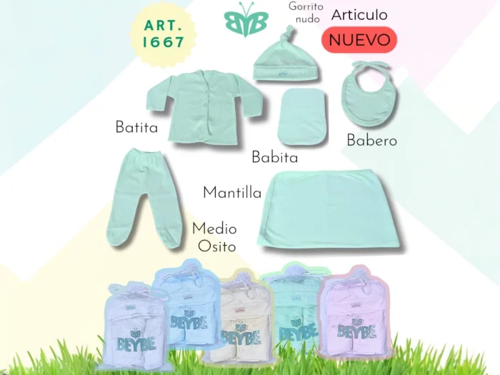 Set Beybe 6 Piezas Liso Art.1667 Surtido de Colores