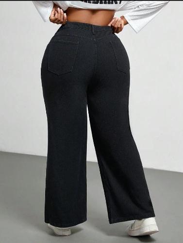 Jean Wide Leg X Mayor Grande Pantalón Ancho Denim Mujer Dama Curva Mayoristas Hotsale - Miniatura 6
