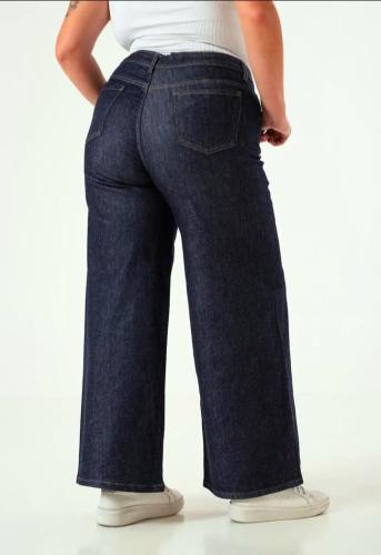 Jean Wide Leg X Mayor Grande Pantalón Ancho Denim Mujer Dama Curva Mayoristas Hotsale - Miniatura 4