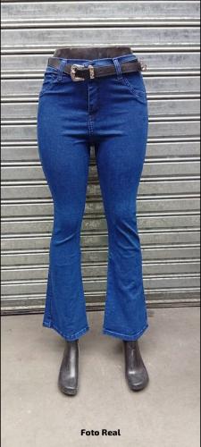 Jeans Oxford Dama X Mayor Pantalón Ancho Ajustado Acampanado Denim Mujer Mayoristas - Miniatura 1