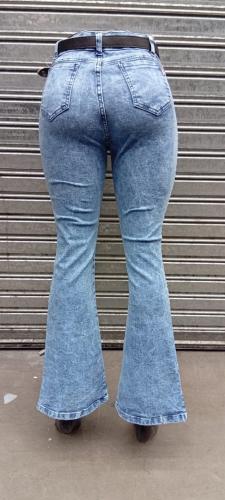 Jeans Oxford Dama X Mayor Pantalón Ancho Ajustado Acampanado Denim Mujer Mayoristas - Miniatura 6