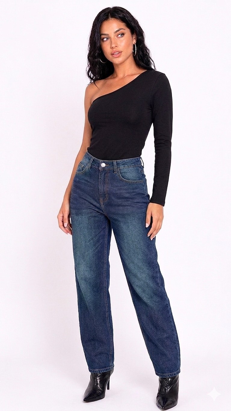 Jeans Mom Dama X Mayor Pantalon Ancho Recto Denim Mujer Moda Hotsale Mayoristas - Imagen 5