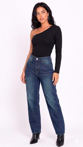 Jeans Mom Dama X Mayor Pantalon Ancho Recto Denim Mujer Moda Hotsale Mayoristas - Miniatura 5