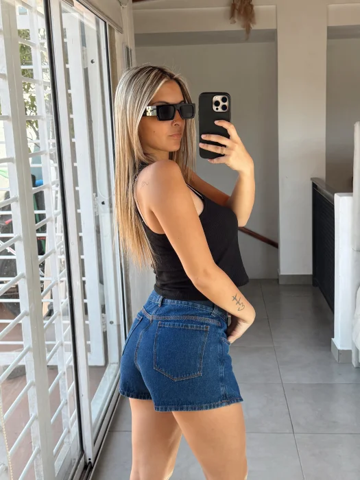 Shorts Pollera Rígido Azul