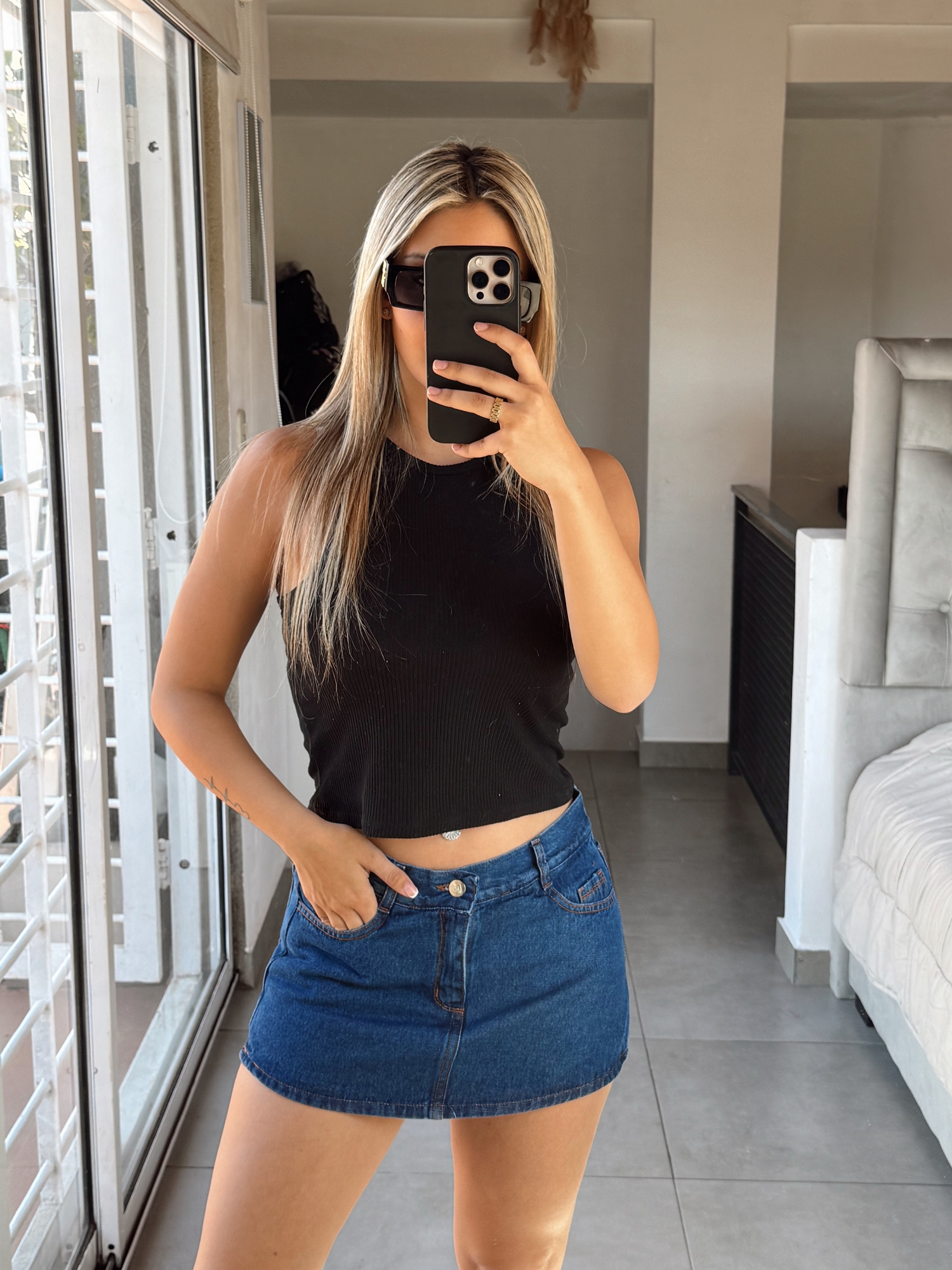Shorts Pollera Rígido Azul - Imagen 2