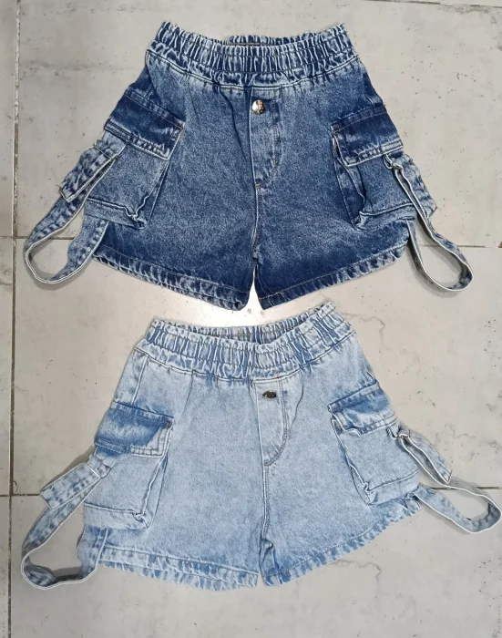 Shorts con Cargo y Elastico Niña