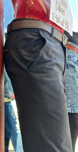 Pantalón Bolsillo Chino Negro Recto - Miniatura 2