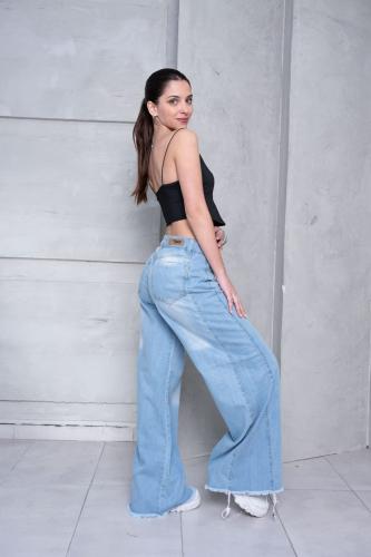 Super Wide Leg de Dama Celeste Localizado - Miniatura 2