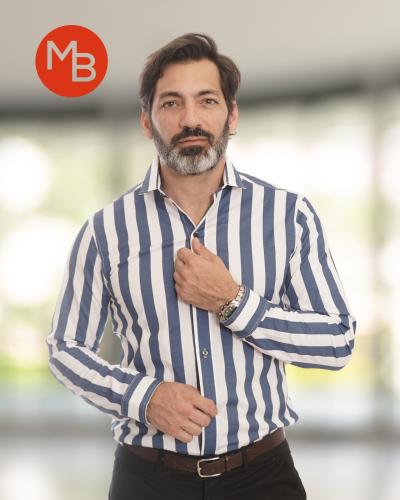 Camisa Entallada Elastizada Raya Ancha