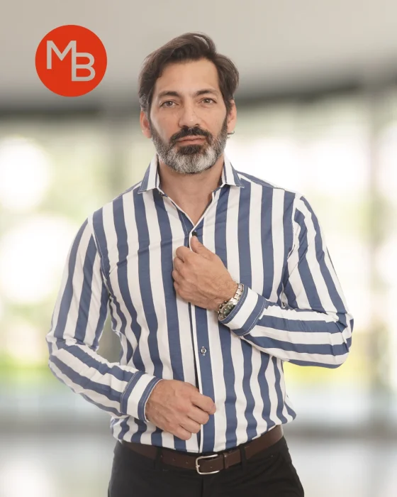 Camisa Entallada Elastizada Raya Ancha