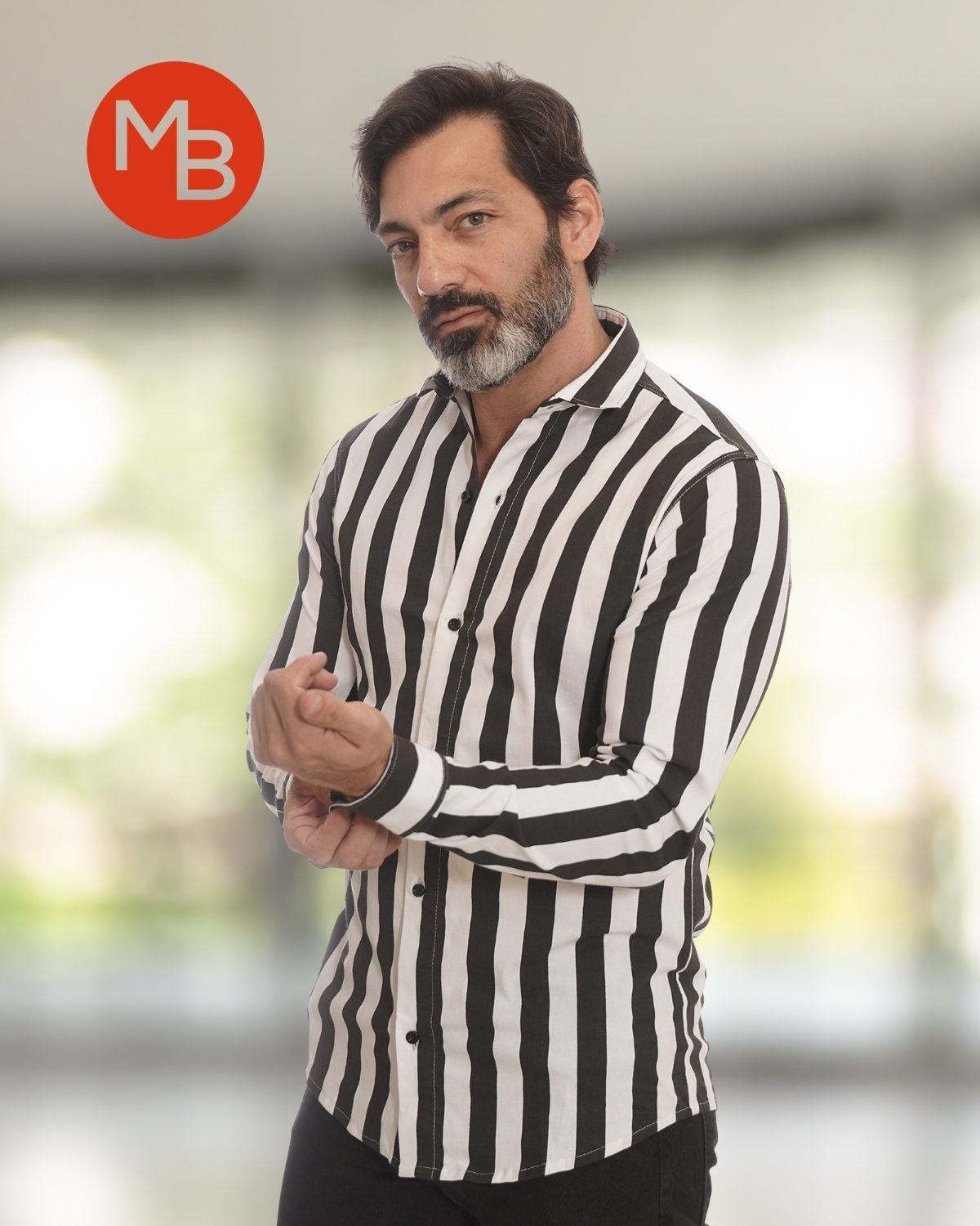 Camisa Entallada Elastizada Raya Ancha - 3.jpg