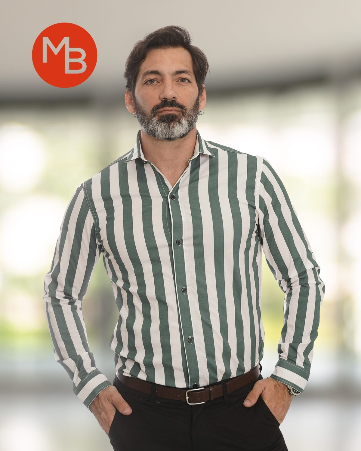 Camisa Entallada Elastizada Raya Ancha - 4.jpg