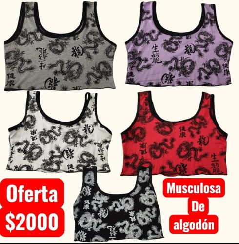 Musculosas de Algodón con Estampado