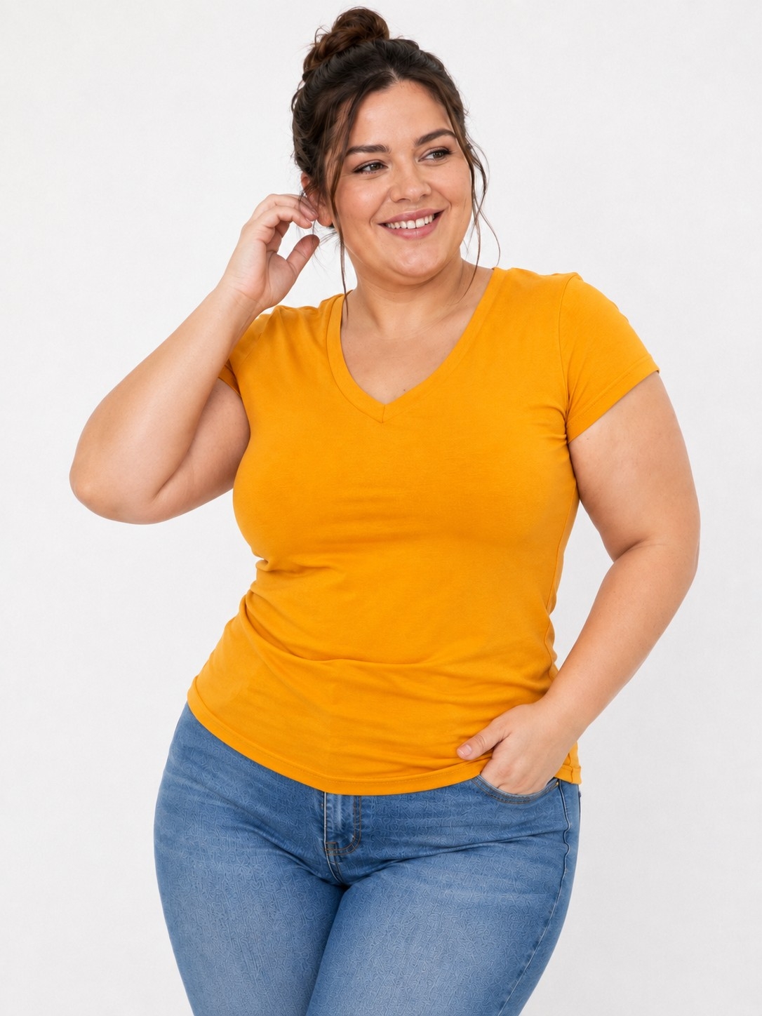 Remera Básica  Manga Corta Cuello V - Imagen 3