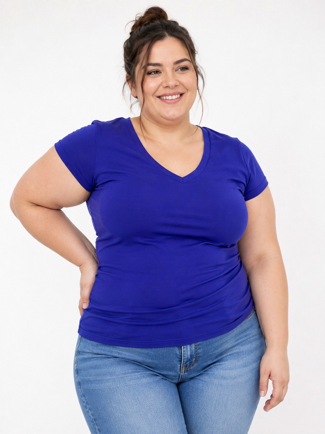 Remera Básica  Manga Corta Cuello V - Imagen 2