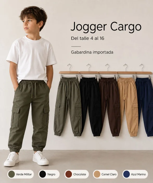 Jogger Cargo Gabardina Nene