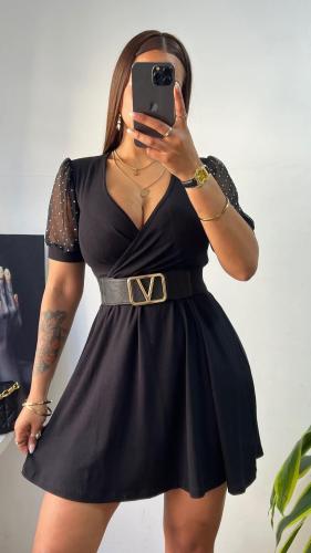 Vestido Modal Brillo Tull Soio con Seña