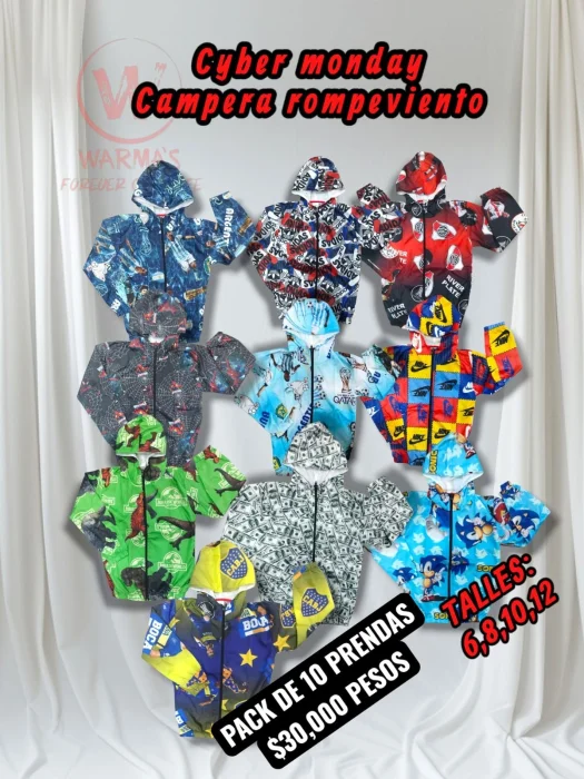 Pack  de 10 Camperas Rompevientos