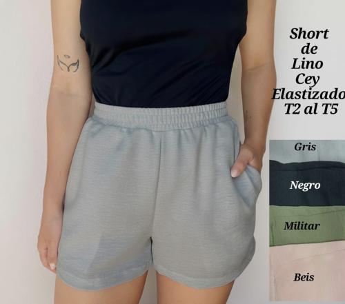 Short de Lino Cey Elastizado