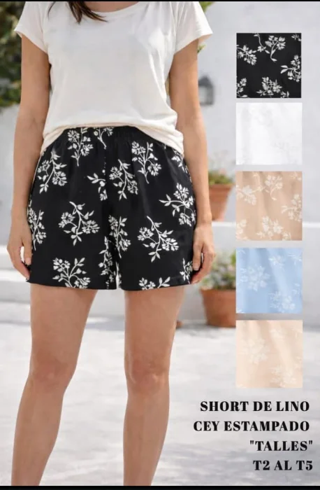 Short de Lino Cey Bordado