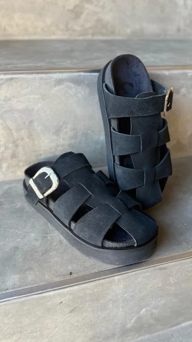 Sandalias Bruni Gamuza 100% Cuero