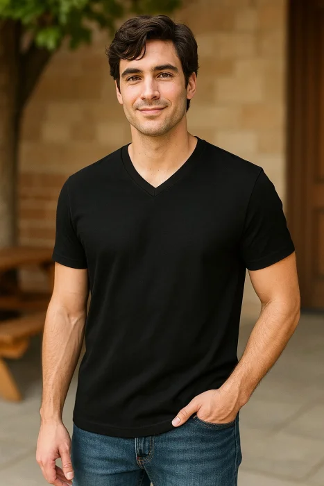 Remeras con Cuello V Unisex