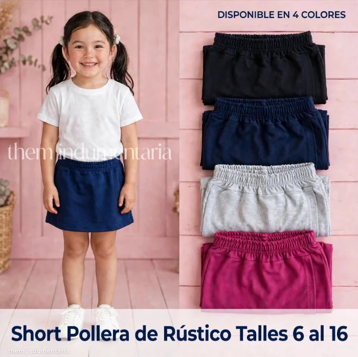 Short Pollera de Rustico Escolar Nena