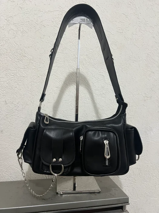 Cartera Cargo Mini Bag Baguette Negra