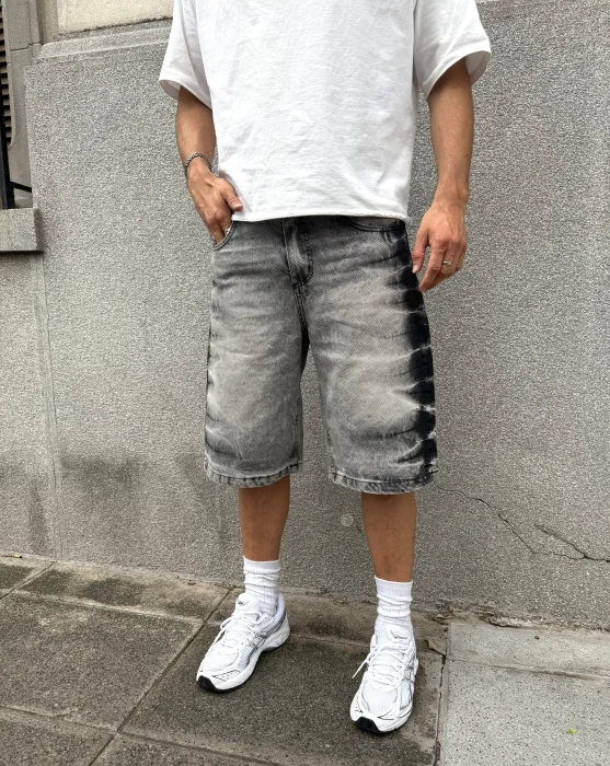 Bermuda Baggy Gris Quebrado