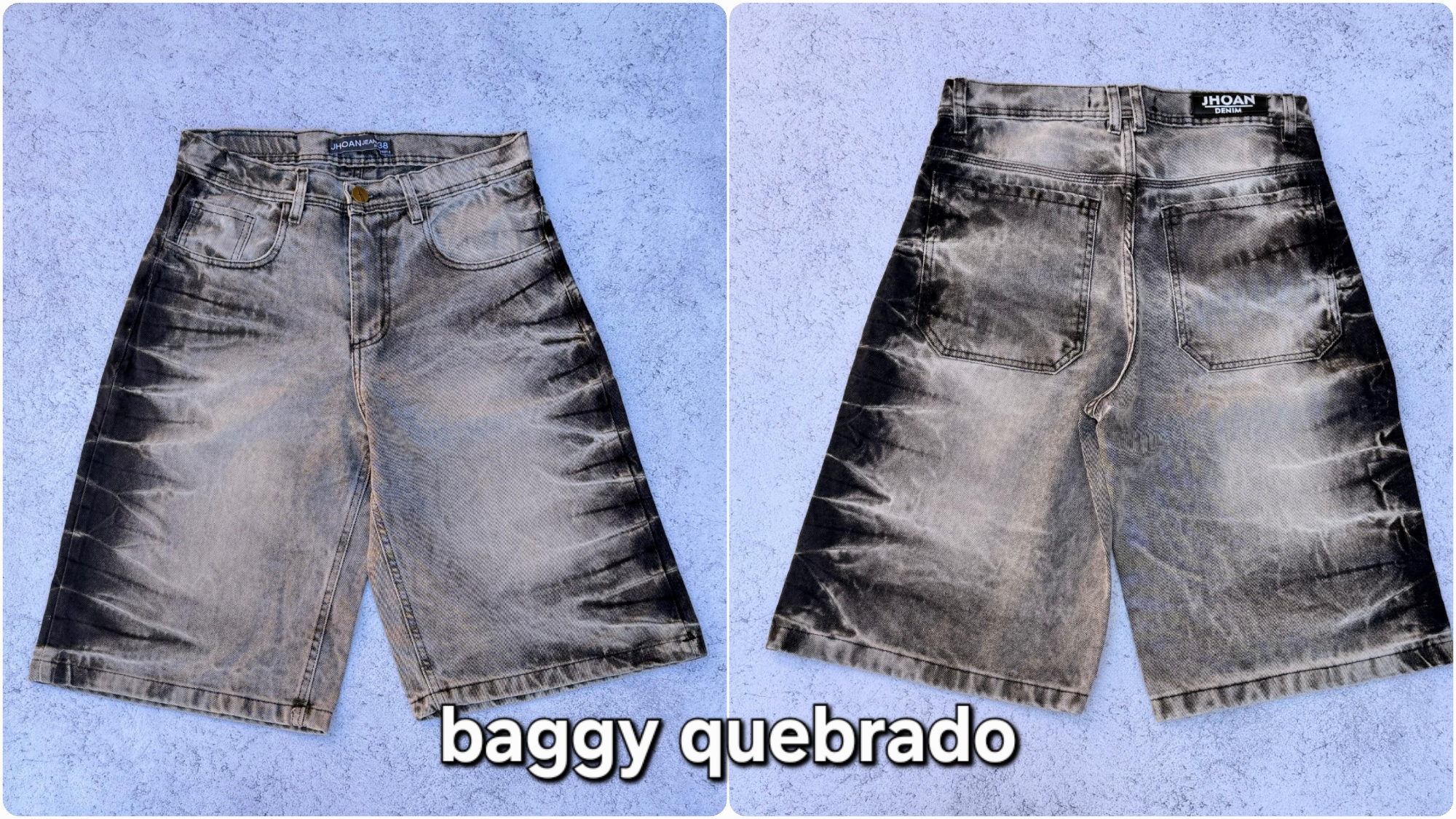 Bermuda Baggy Gris Quebrado - Imagen 3