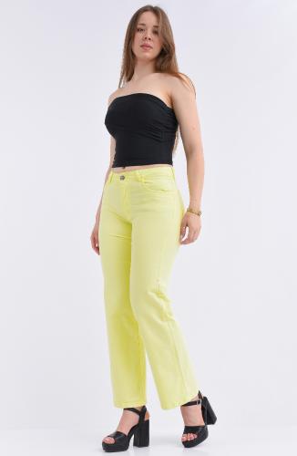 Wide Leg Palazo Elastizado Amarillo