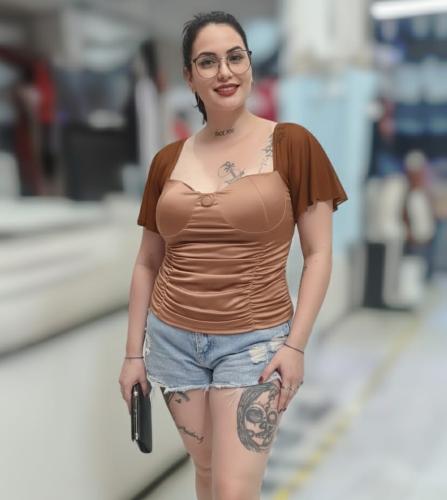 Remera con Mangas de Tul con Frunces y Mangas Sueltas - Miniatura 2