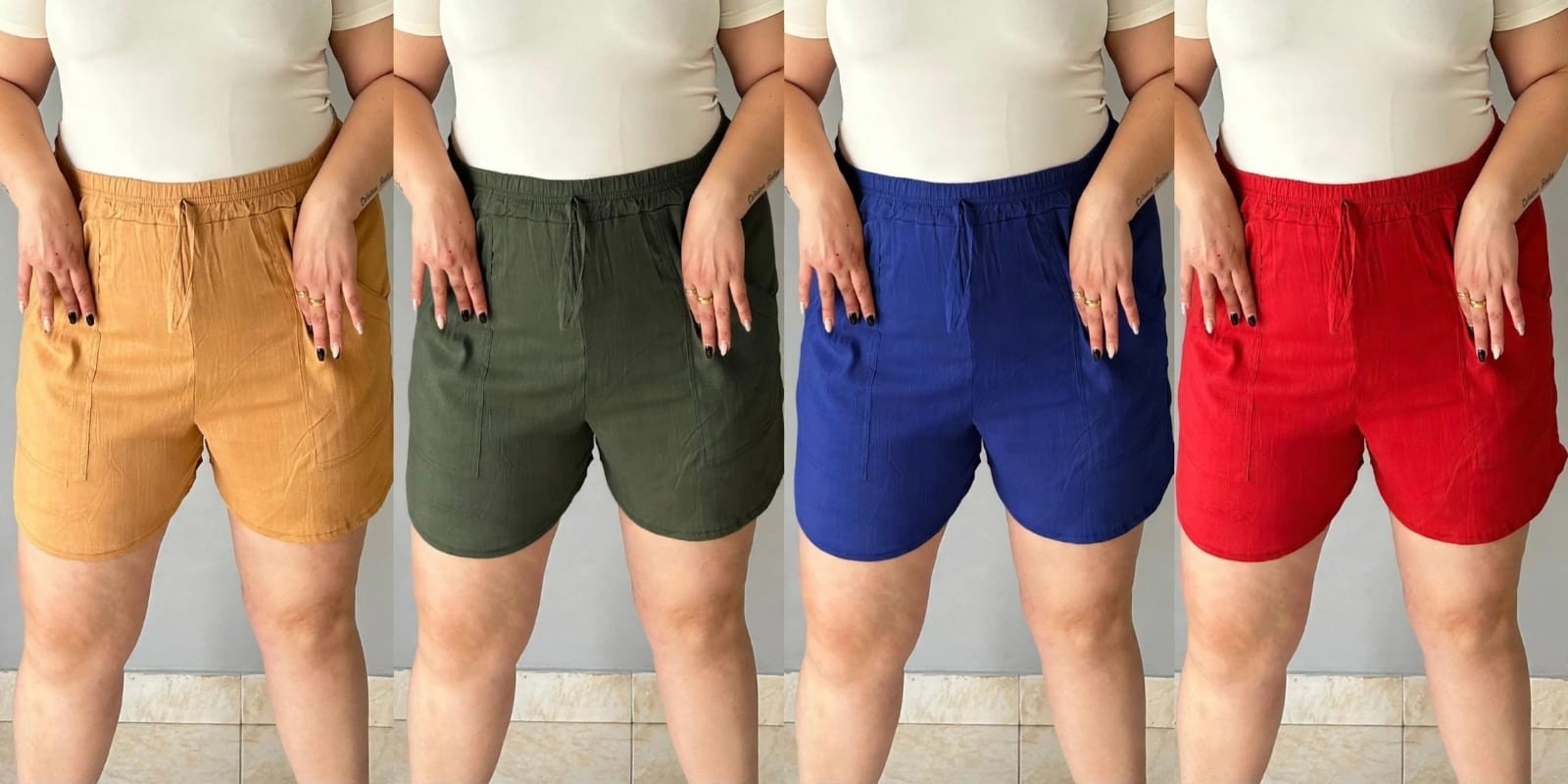 Shorts de Lino Talle Especial Reales - Imagen 3