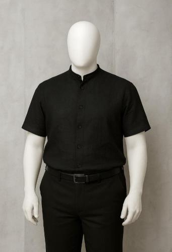 Camisas de Lino Cuello Mao Talle Especial