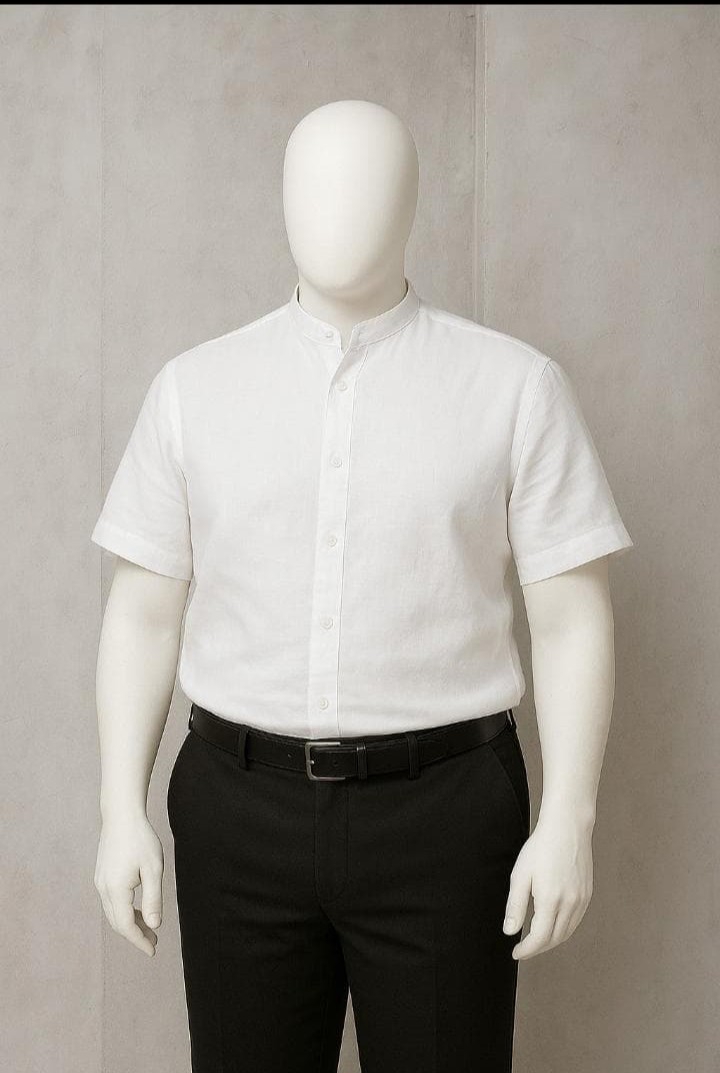 Camisas de Lino Cuello Mao Talle Especial - Imagen 2