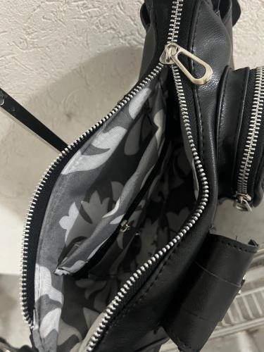 Cartera Mini Bag Cargo Baguette Negra Cuero Pu - Miniatura 2