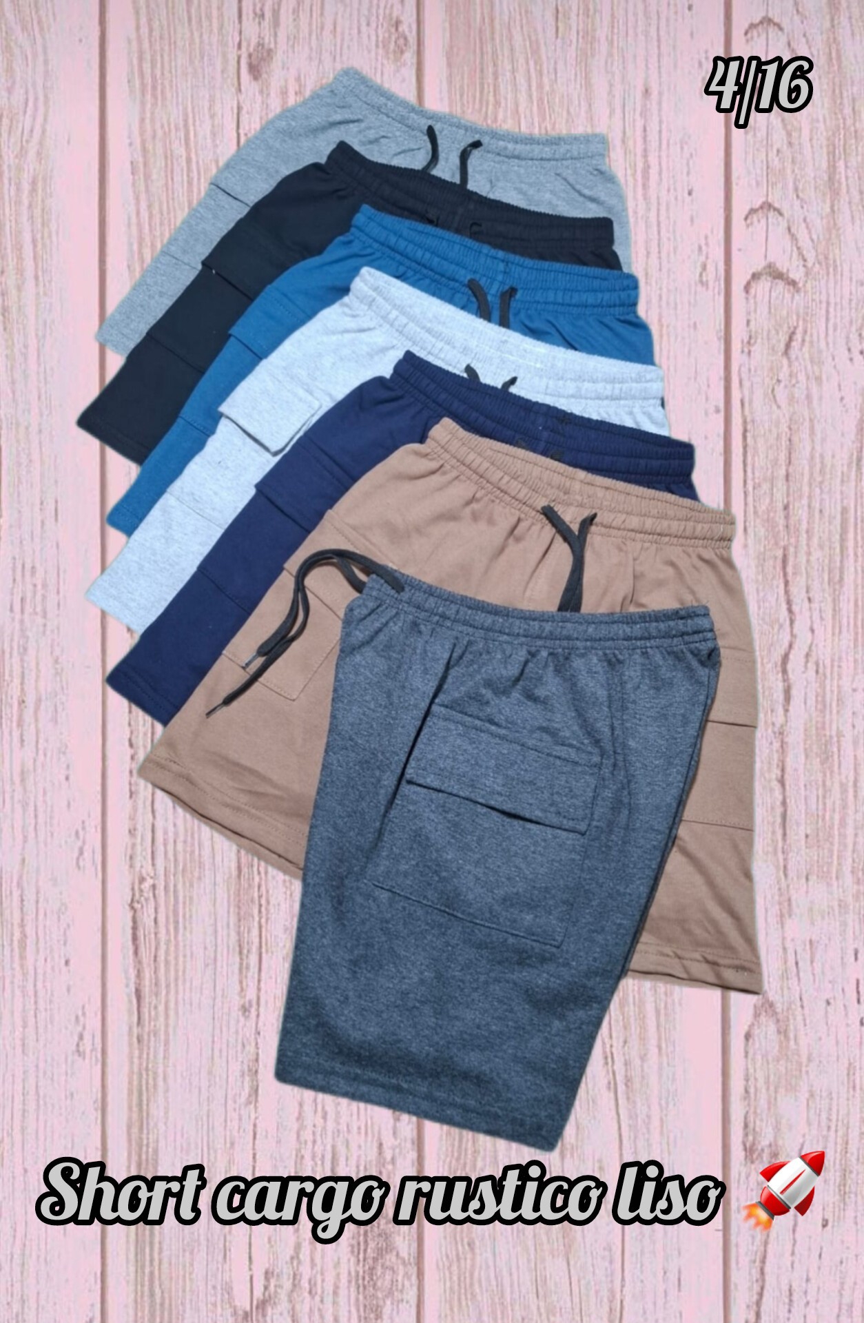 Short Cargo Rustico Liso - Imagen 3