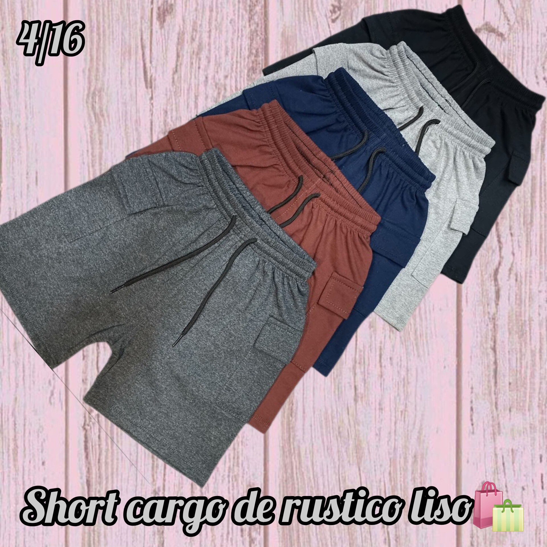 Short Cargo Rustico Liso - Imagen 2
