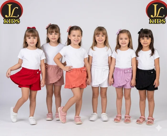 Short Pollera Bengalina Nena con Moño