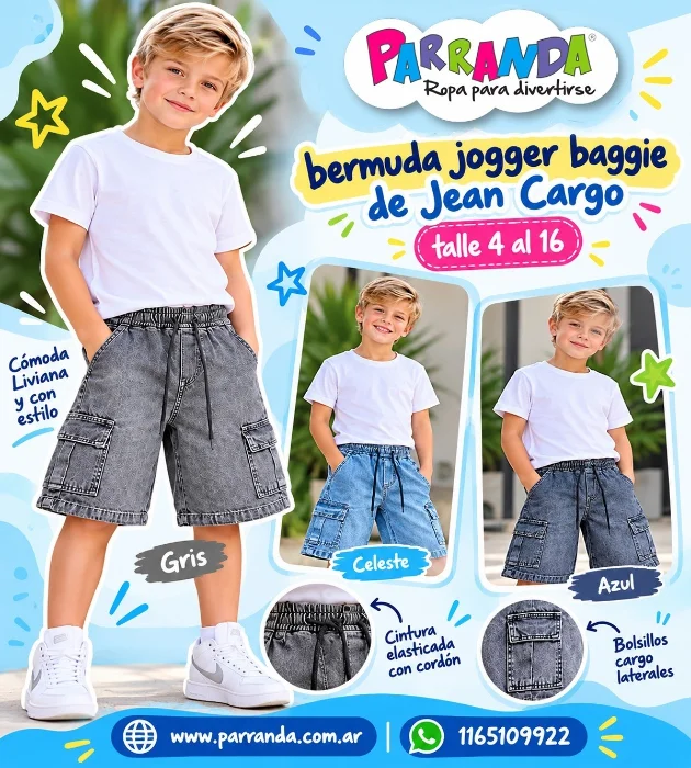 Bermudas Jogger Niño Baggie Cargo